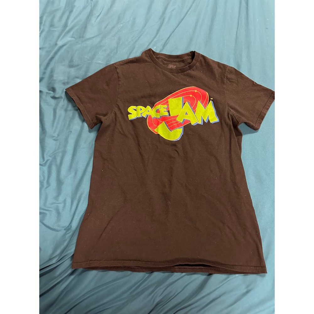 Space Jam Adult Graphic T Shirt Black Looney Tunes Characters Movie Size S
